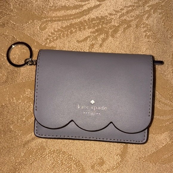 kate spade Accessories - kate spade Tan Scallop Card Case with Keyring